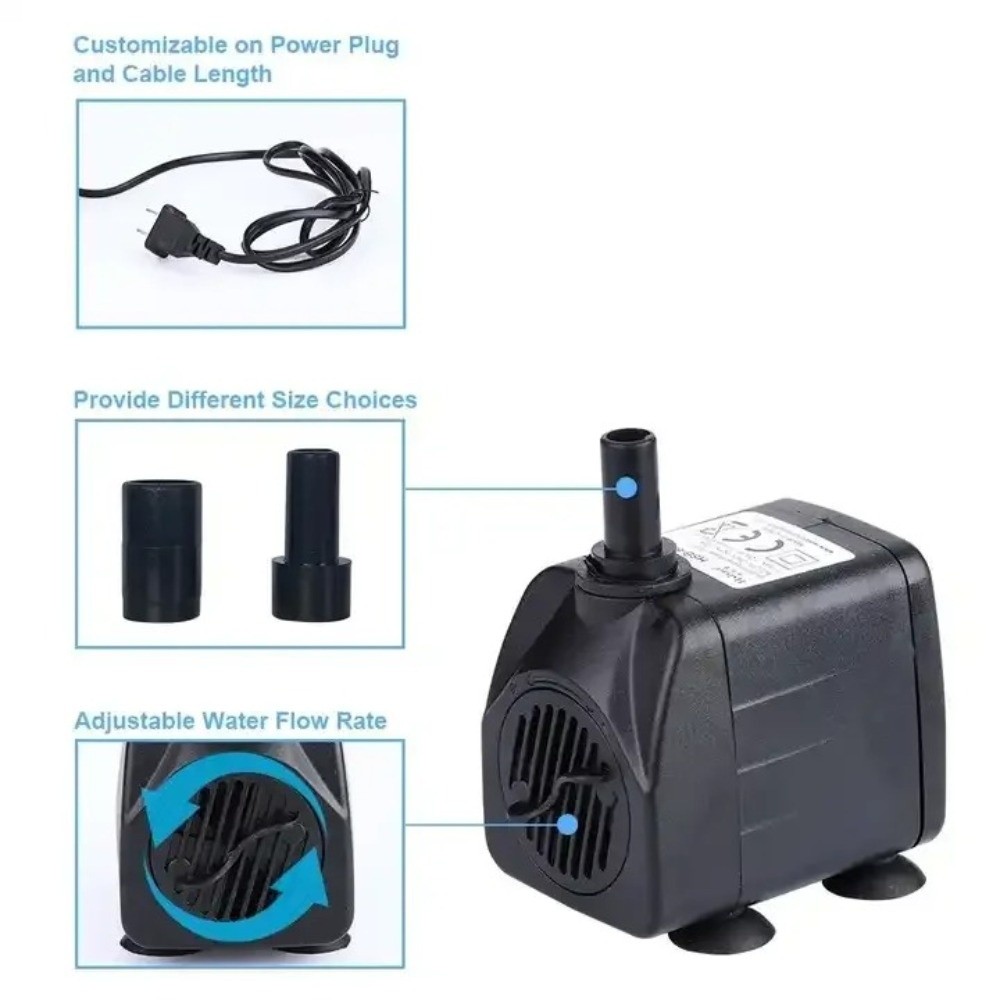Marine Aquarium Water - Black Submersible Water Pump Submersible Ultra-Quiet