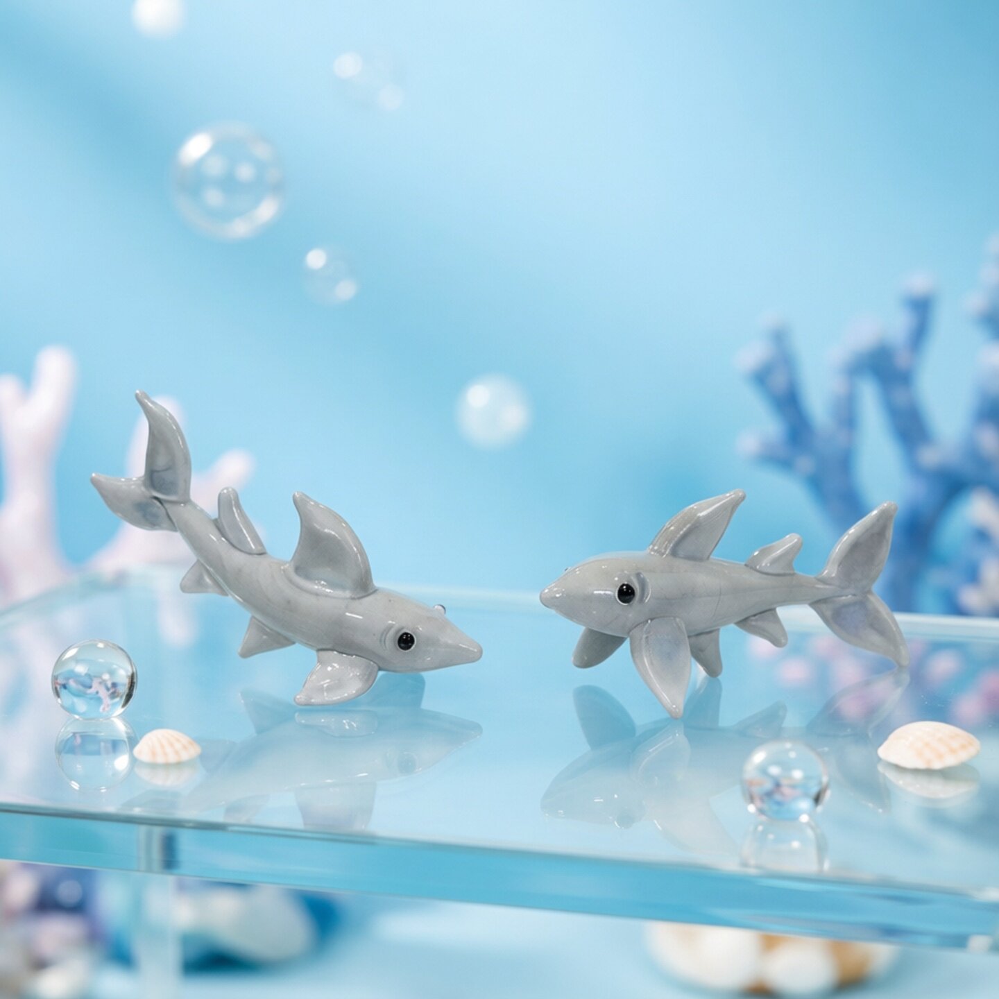 Handmade Mini Glass Shark Figu - đánh giá và giá Marine Aquarium Design